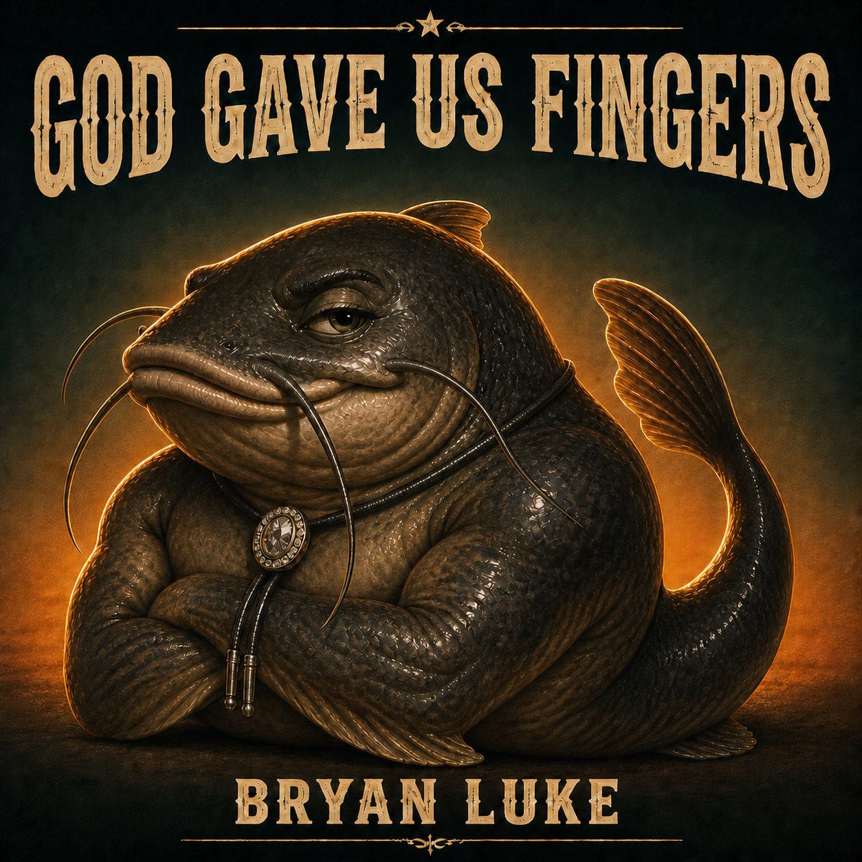 God Gave Us Fingers single cover featuring a masculine catfish character